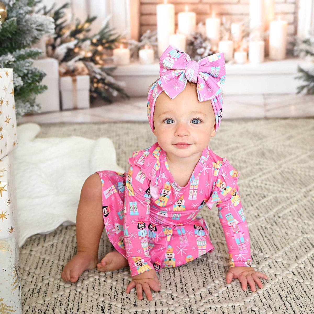 Nadia Bamboo Nutcrackers Twirl Dress Onesie