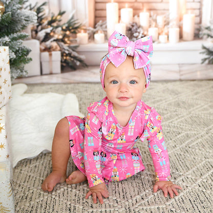 Nadia Bamboo Nutcrackers Twirl Dress Onesie