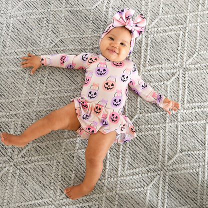 Halloween Buckets Bamboo Twirl Dress Onesie