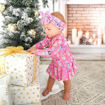 Nadia Bamboo Nutcrackers Twirl Dress Onesie