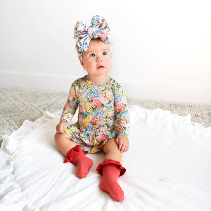 Cranberry Ruffle Socks