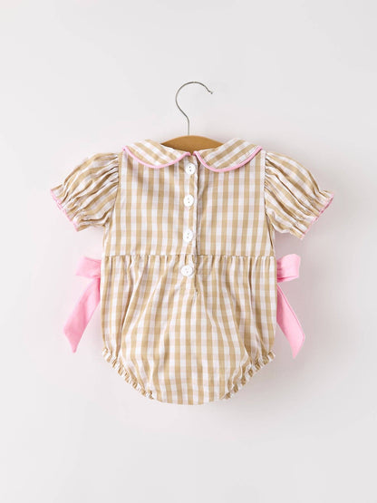 Thanksgiving Plaid Baby Girls Romper