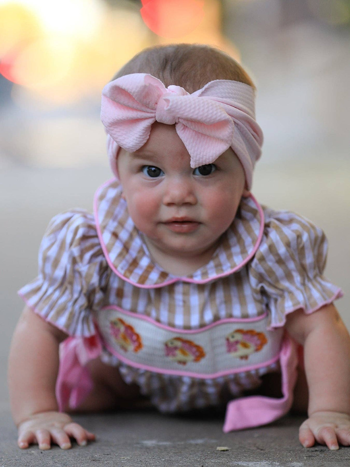 Thanksgiving Plaid Baby Girls Romper