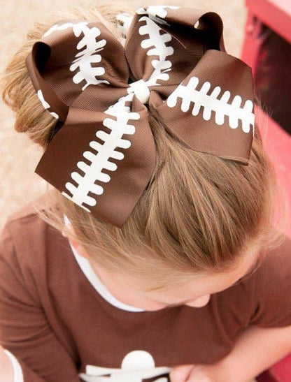 Football XL Hair Bow