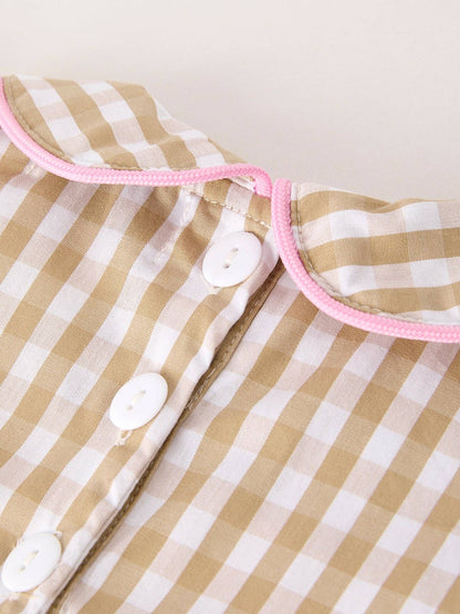 Thanksgiving Plaid Baby Girls Romper