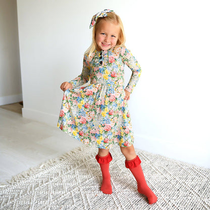 Cranberry Ruffle Socks
