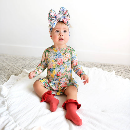 Cranberry Ruffle Socks