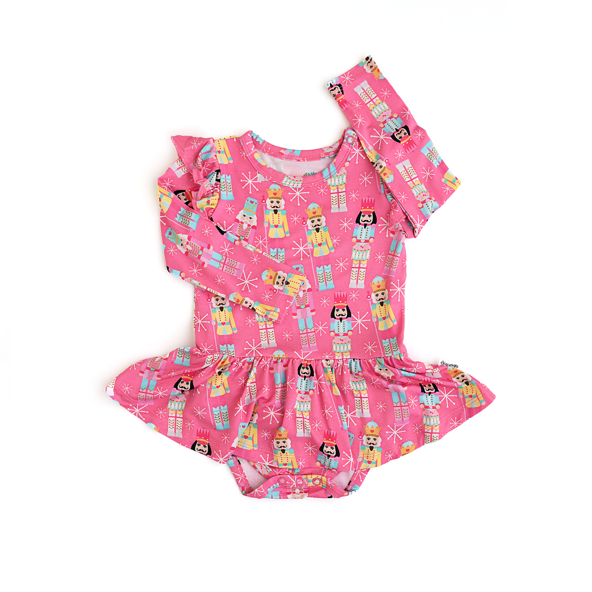 Nadia Bamboo Nutcrackers Twirl Dress Onesie