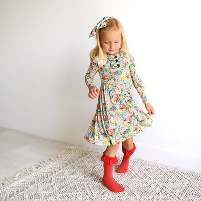 Cranberry Ruffle Socks