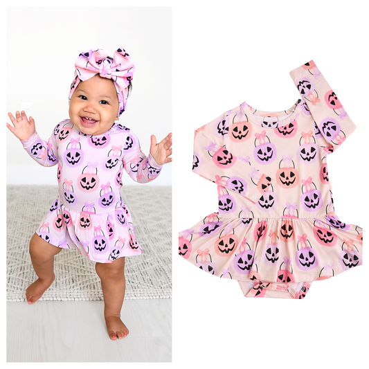 Halloween Buckets Bamboo Twirl Dress Onesie