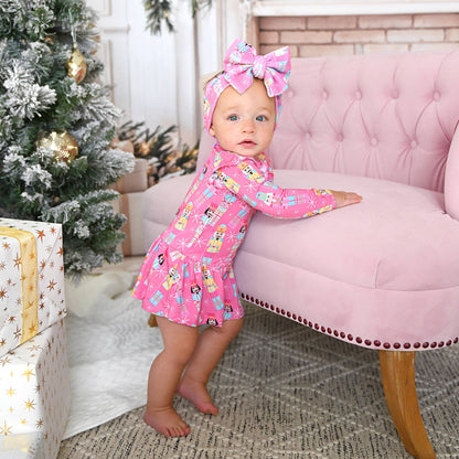 Nadia Bamboo Nutcrackers Twirl Dress Onesie